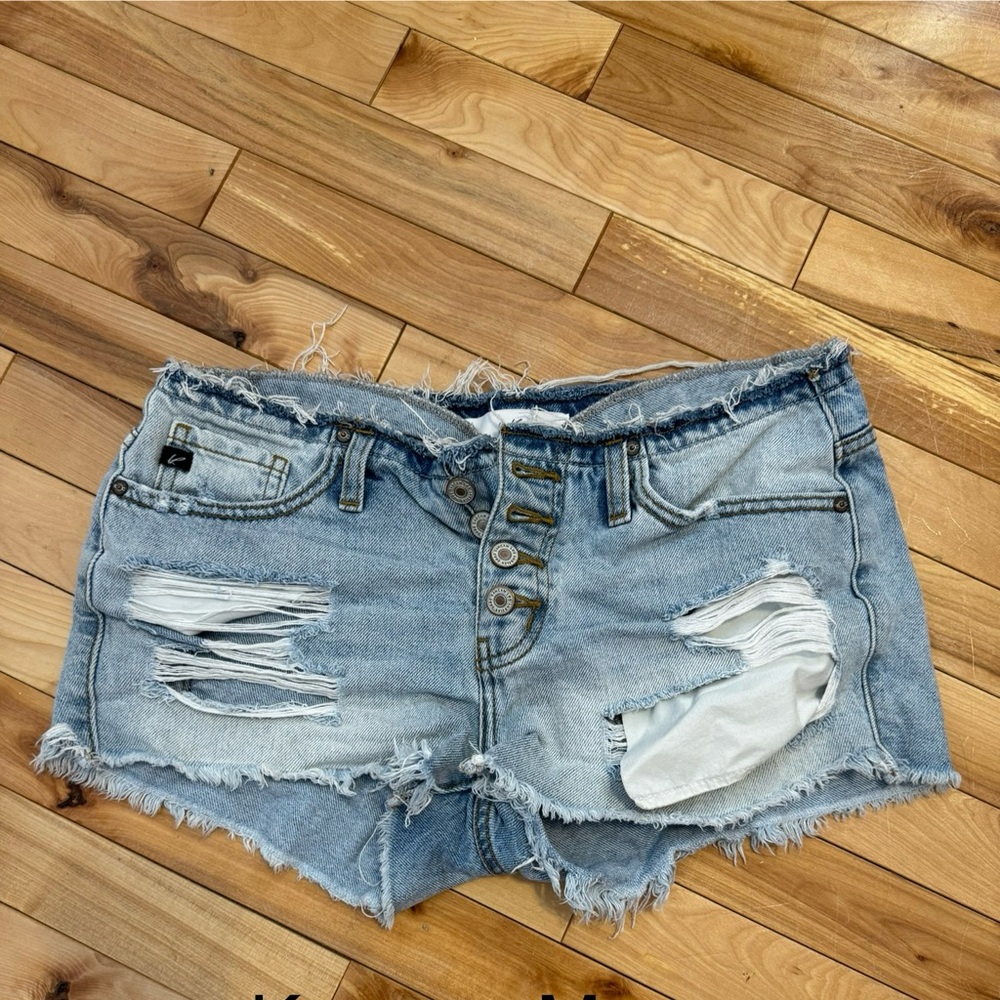 KanCan Blue Jean Shorts Distressed Frayed Hem